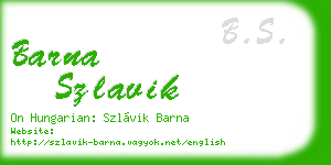 barna szlavik business card