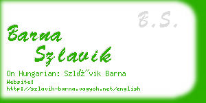 barna szlavik business card